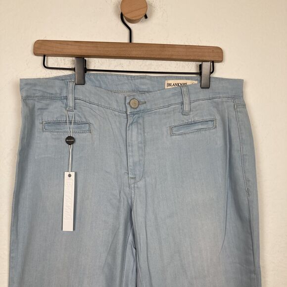 NEW! BLANK NYC WOMENS BLUE LIGHT WASH RELAXED BELL YEAH FLARE PANTS 29 - Picture 3 of 10